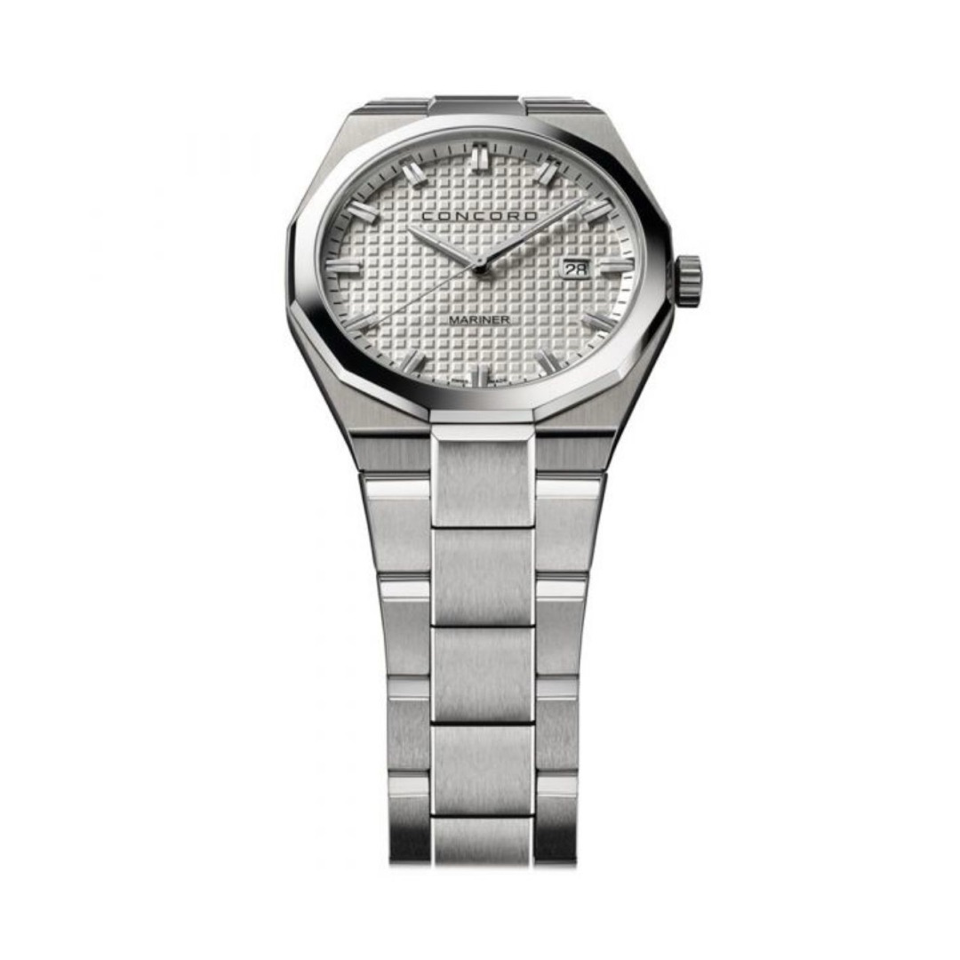 Concord Mariner 0320376 Quartz Steel Silver Stamped Pattern Dial 41mm Men’s Watch