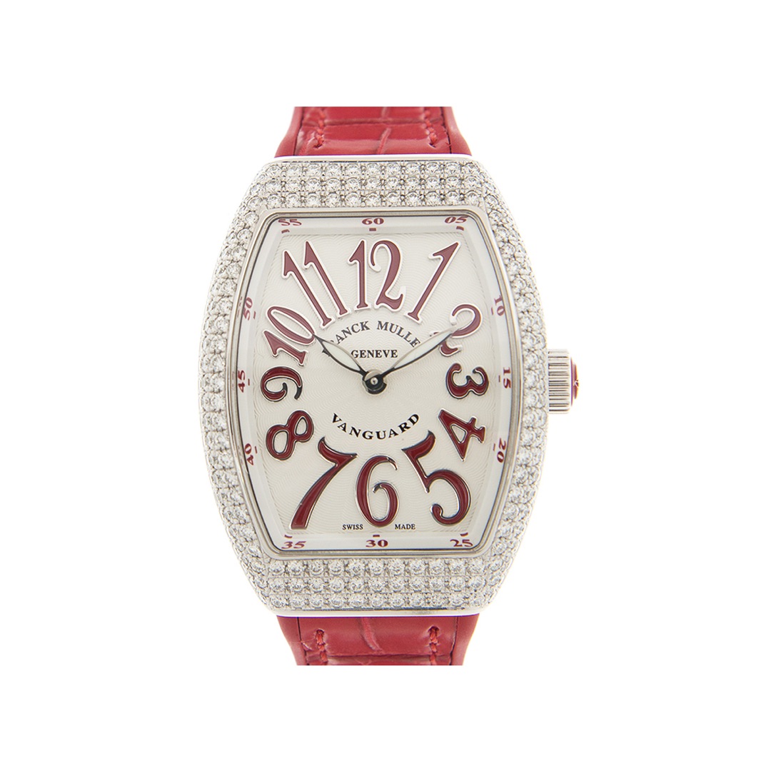 Franck Muller Vanguard V 32 QZ AC RG Quartz Diamond Bezel White Dial Ladies Watch