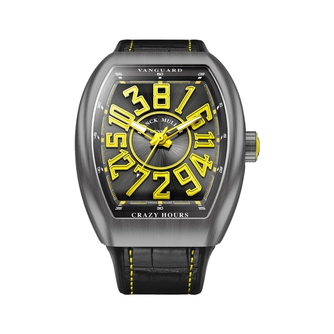 Franck Muller Vanguard V 45 CH TT BR JA Crazy Hours Grey & Yellow Men’s Watch