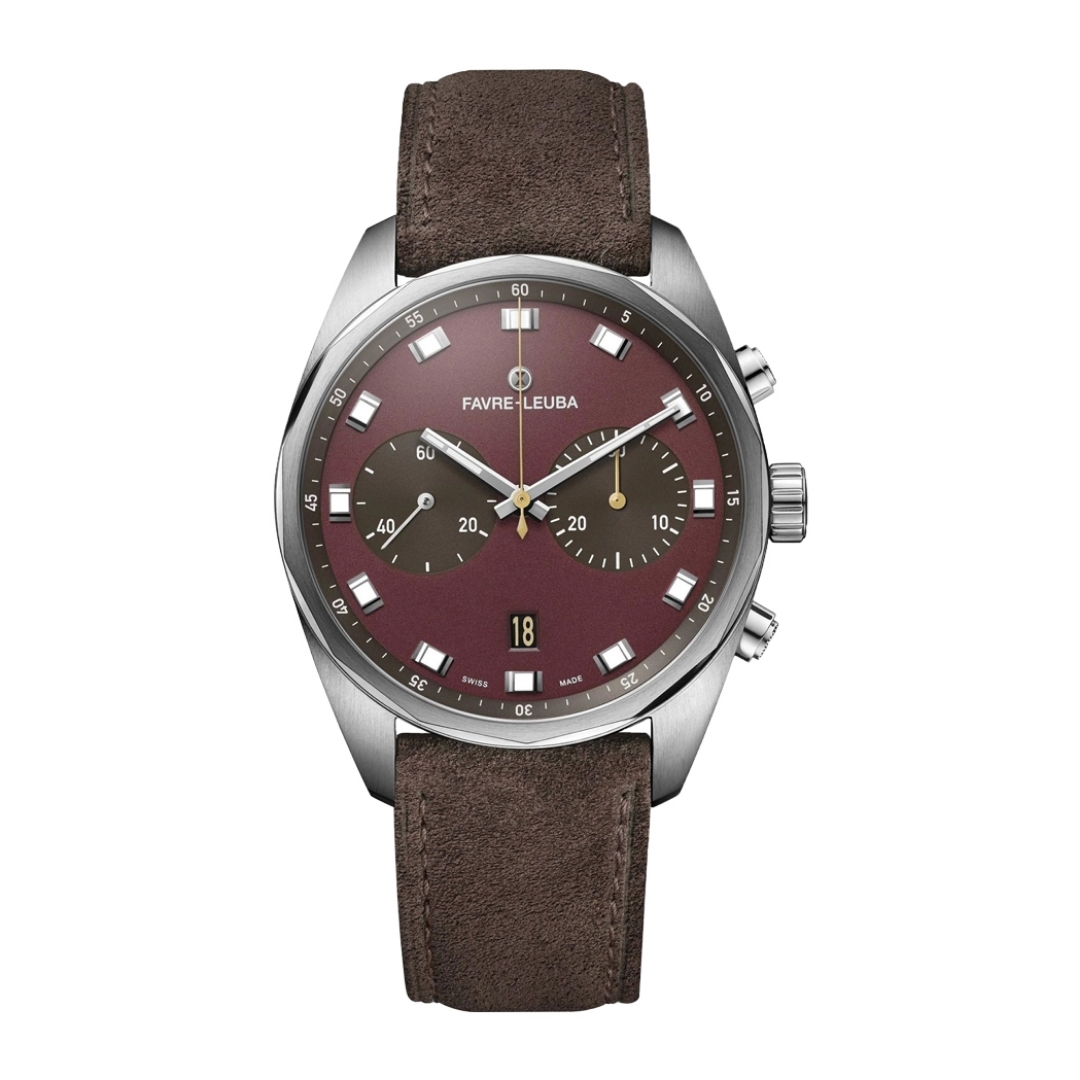 Favre Leuba Sky Chief 00.10202.08.35.47 Choronograph Automatic Burgundy Dial 43mm Men's Watch