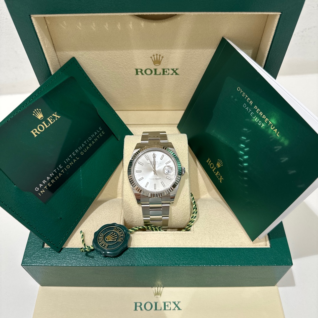Rolex 41mm silver index oyster 