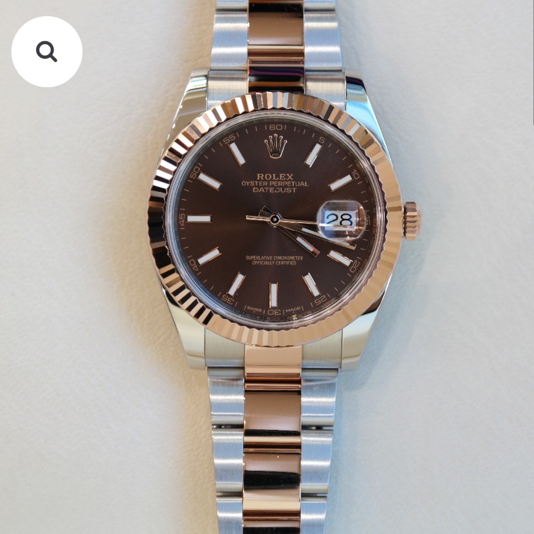 PRE-OWNED ROLEX DATEJUST STEEL & ROSE GOLD