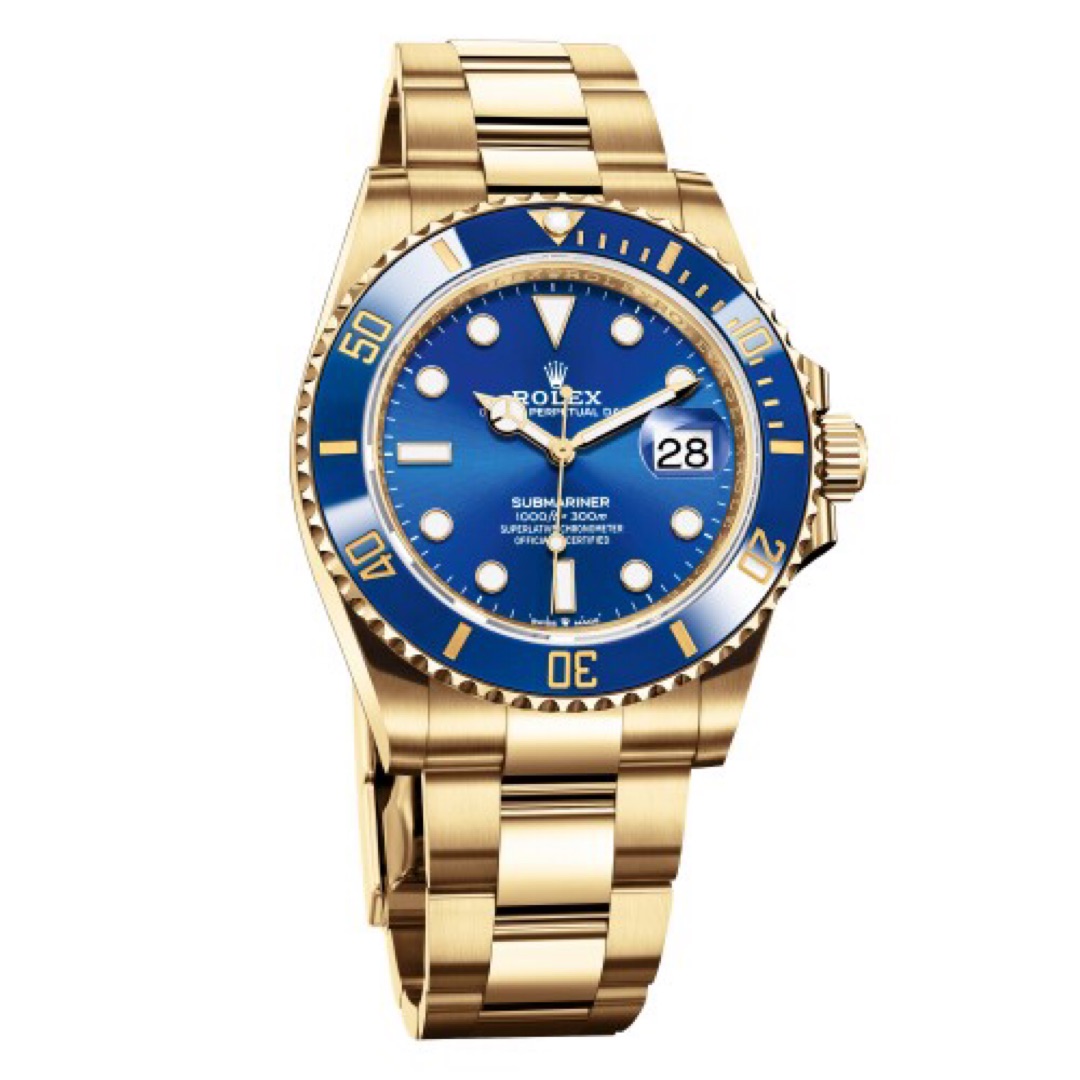 ROLEX SUBMARINER DATE YELLOW GOLD BLUE DIAL 41MM