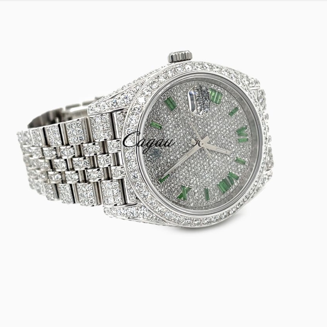 Rolex – Datejust 41 – Oystersteel – Jubilee – Custom Diamond Set – “Covert” Green Numeral Dial
