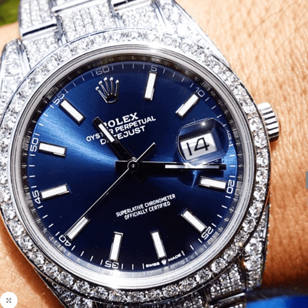 Rolex – Datejust 41 – Oystersteel – Oyster – Blue Dial – Custom Diamond-Set
