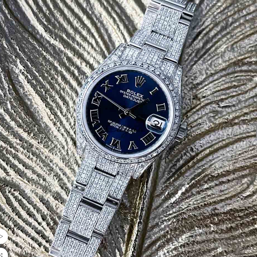 Rolex – Datejust 31 – Oystersteel – Oyster – Blue Dial – Custom Diamond-Set