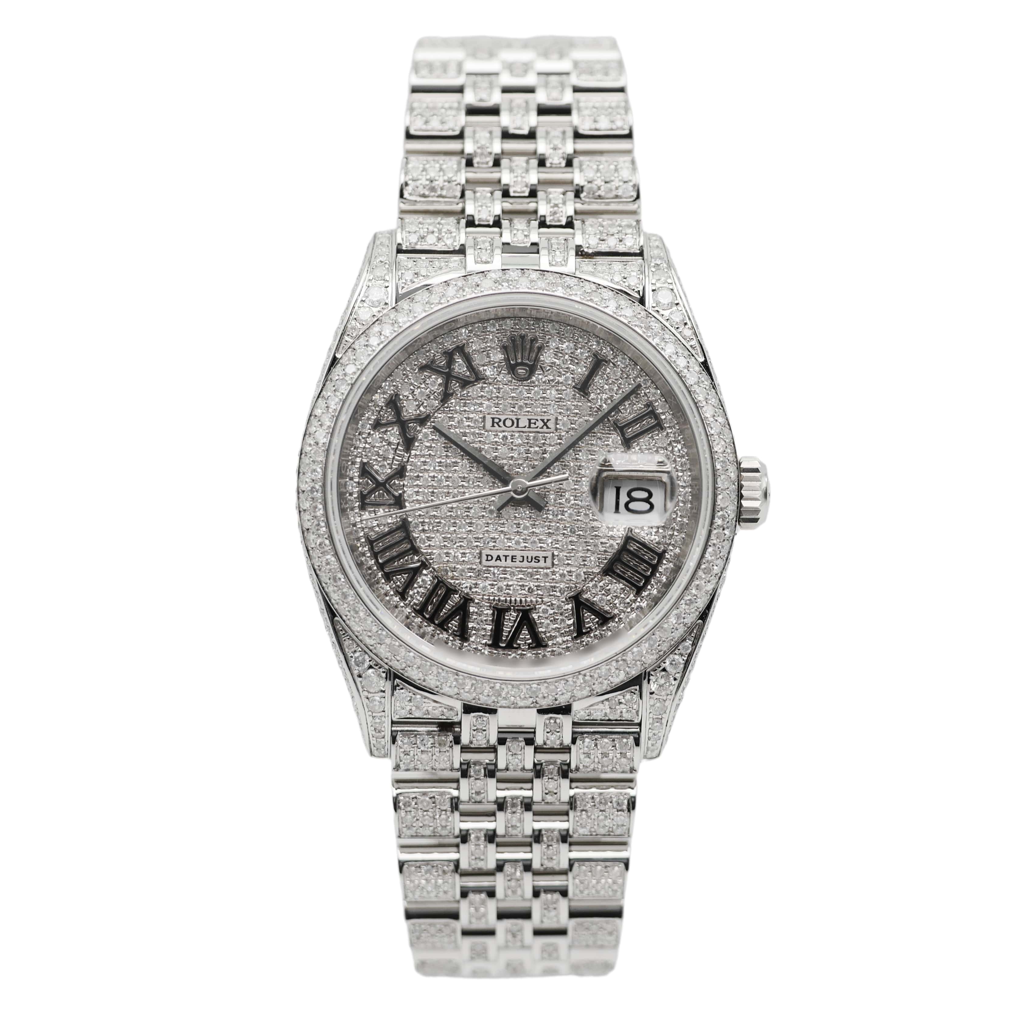 ROLEX DATEJUST 36 STAHL / ICED OUT 