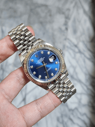 Rolex datejust 41mm blue diamond dial