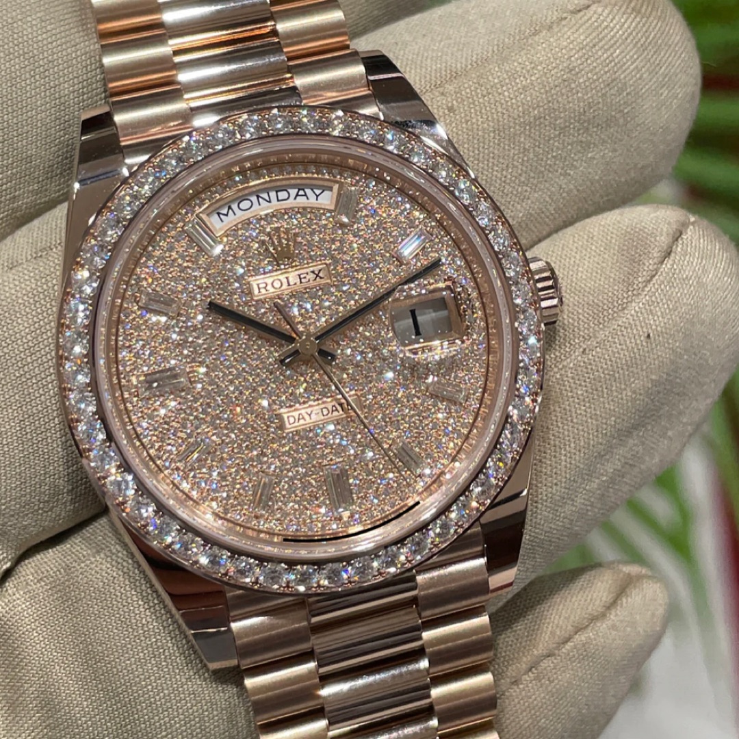 Rolex Day-Date 40 Pave Diamond Dial Bezel