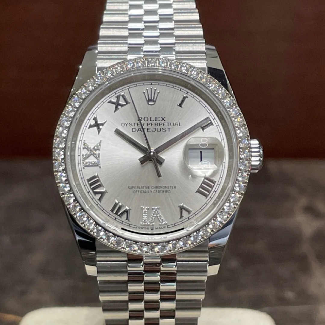 Rolex Datejust 36 Jubilee Gray Roman Diamond 