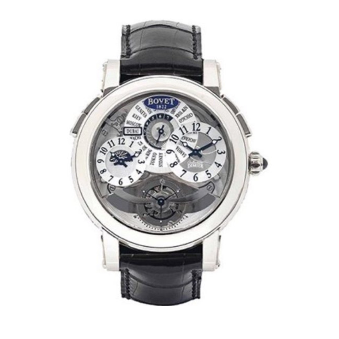 BOVET DIMIER 18K WHITE GOLD SEMI-SKELETONISED