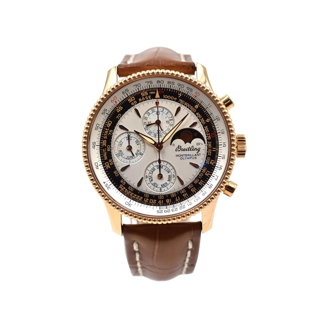 Breitling Montbrillant R19350 Olympus Moonphase 18K Rose Gold 43mm Men’s Watch