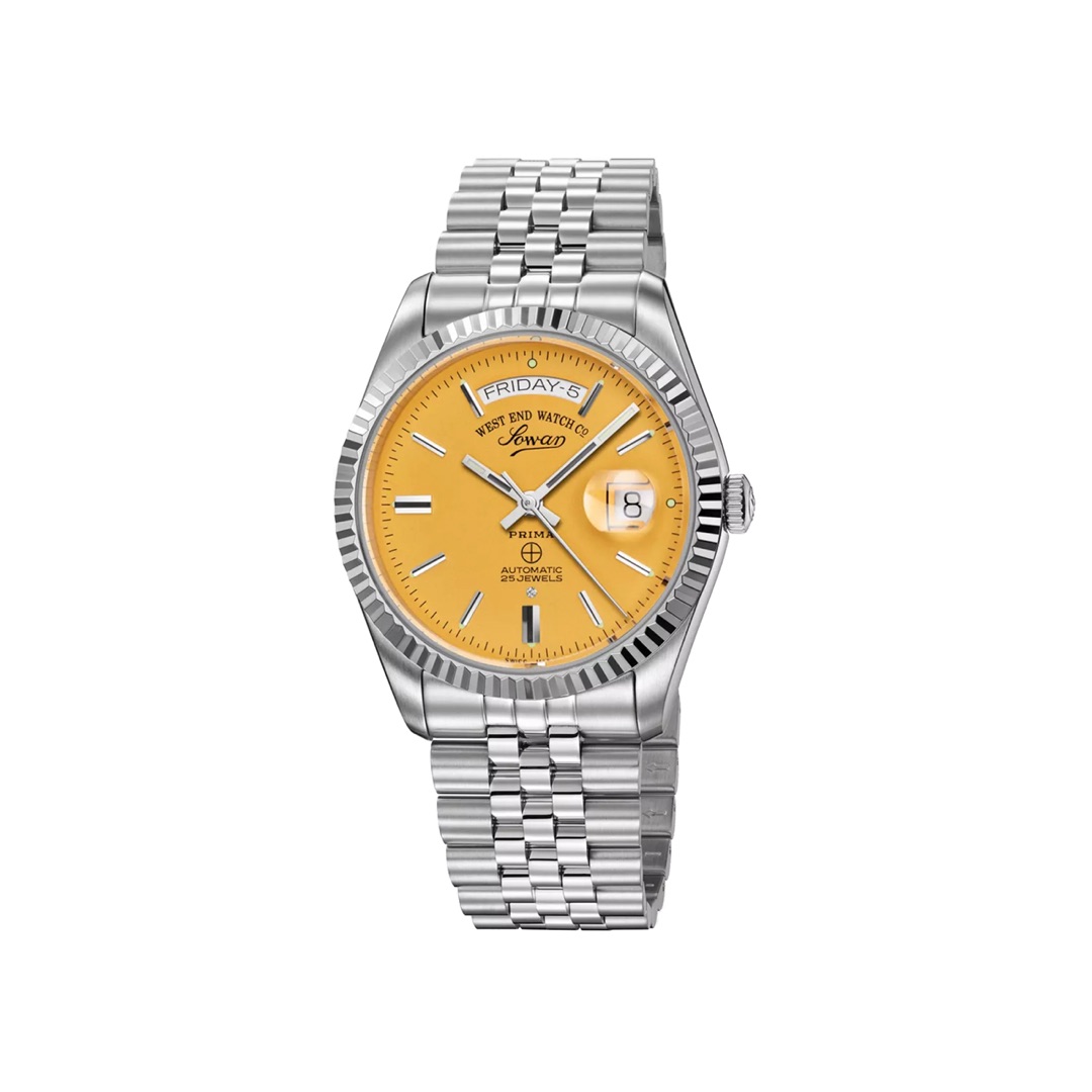 West End Watch Co. Sowar Prima 6868.10.3338 Classic Yellow Dial Jubilee Bracelet 41mm Men’s Watch