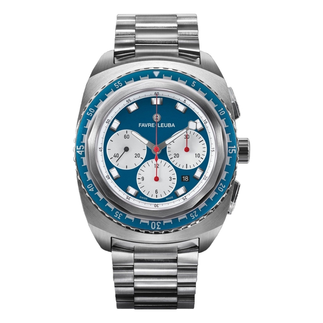 Favre Leuba Raider Sea Sky 00.10103.08.52.20 Chronograph Automatic Blue Dial 44mm Men's Watch 