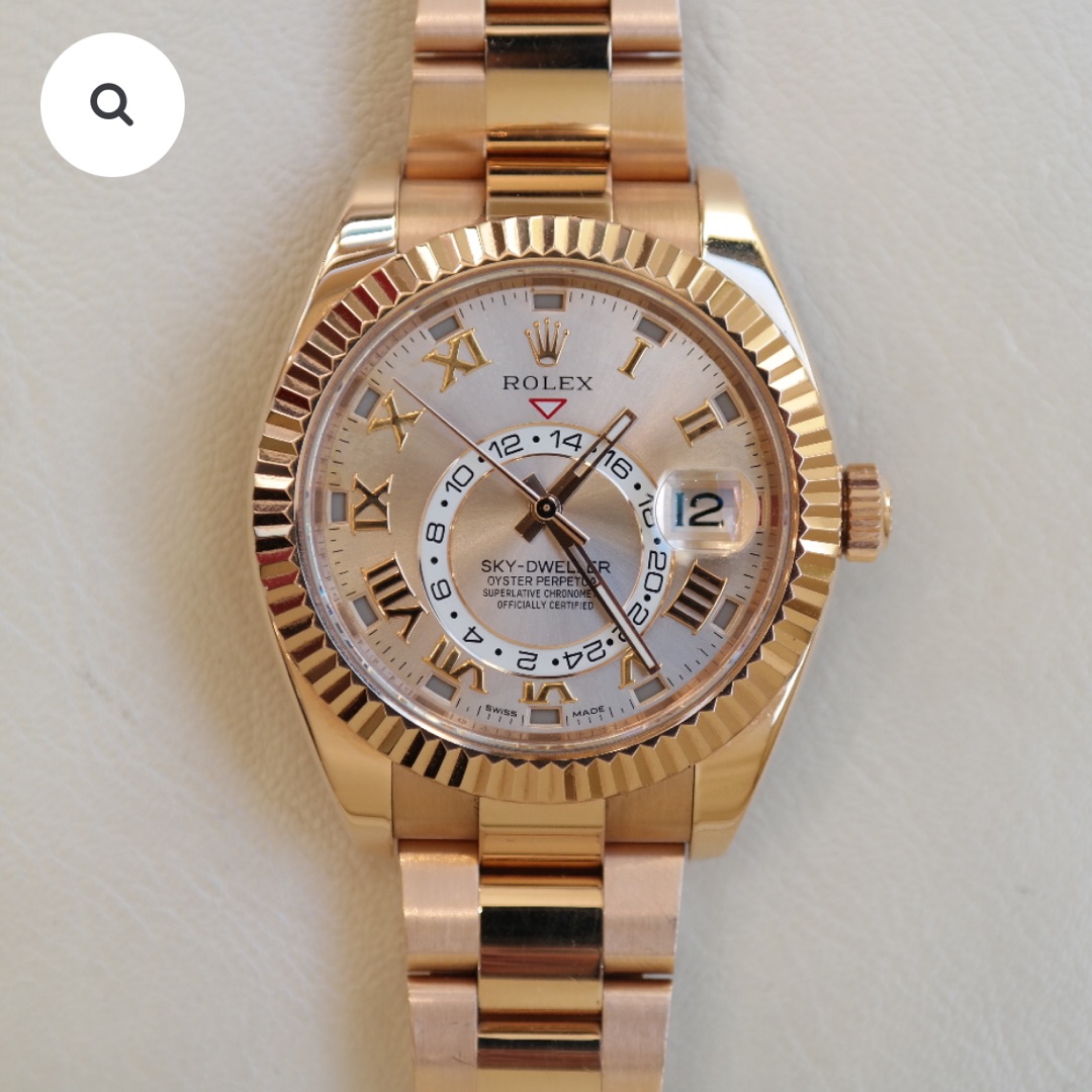 PRE-OWNED ROLEX SKY-DWELLER ROSE GOLD