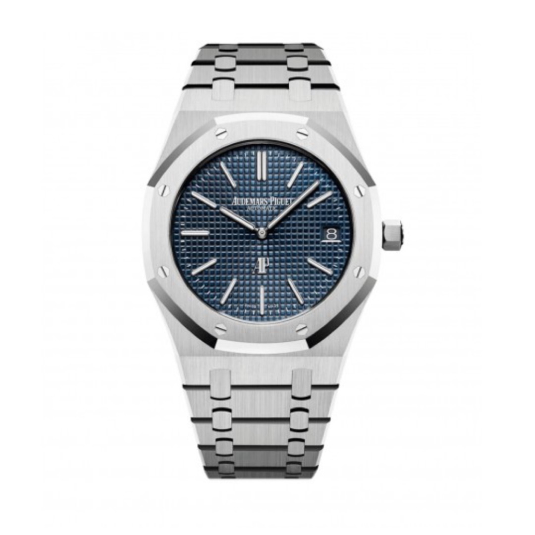 AUDEMARS PIGUET ROYAL OAK "JUMBO" EXTRA-THIN STAINLESS STEEL BLUE