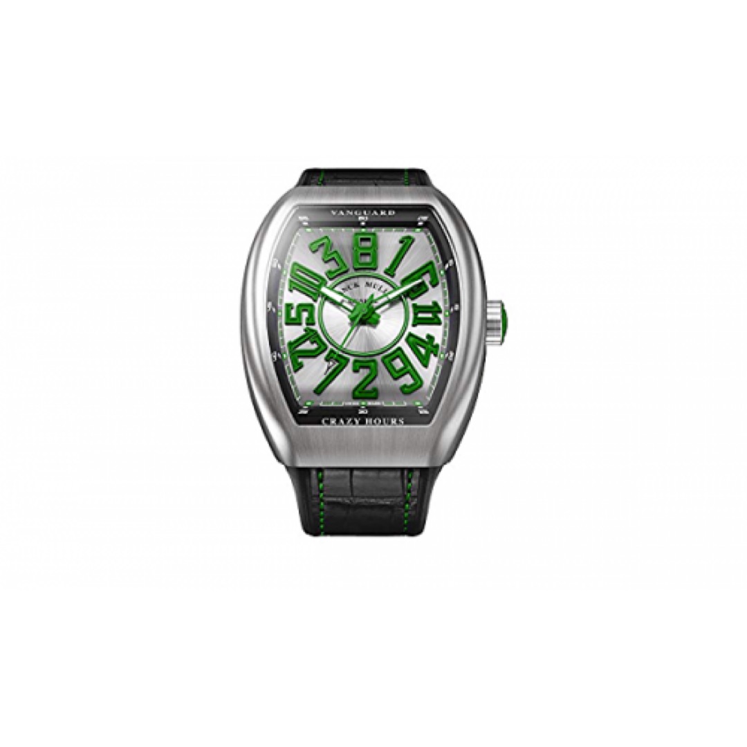 FRANCK MULLER VANGUARD CRAZY HOUR GREEN STAINLESS STEEL 45MM 