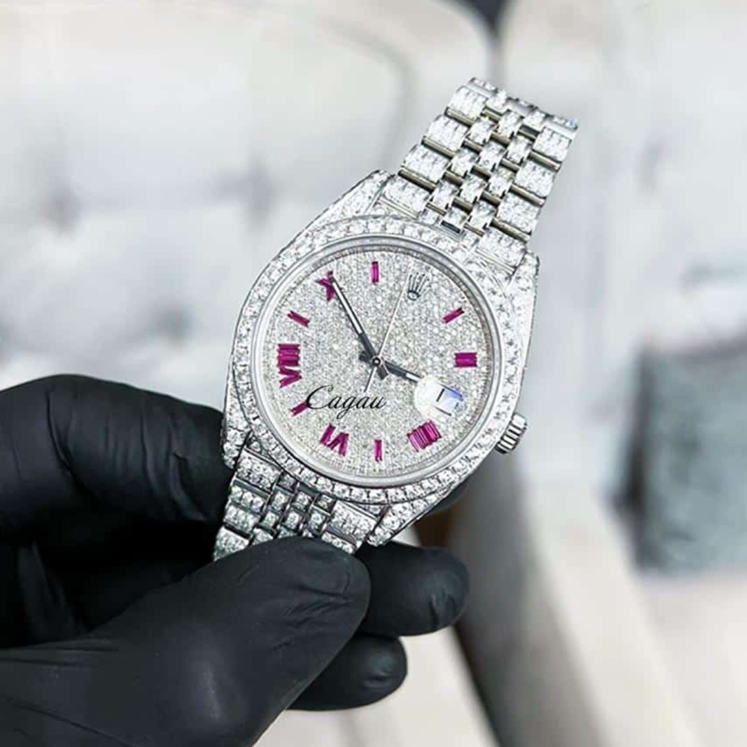 Rolex – Datejust 41 – Oystersteel – Jubilee – Custom Diamond Set – “Covert” Ruby Numeral Dial