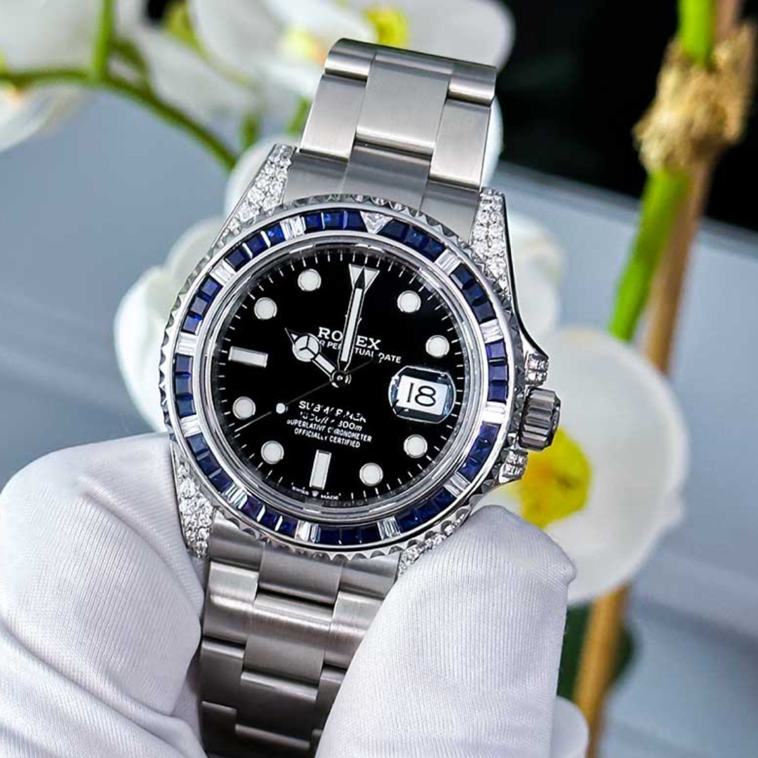 Rolex – Submariner Date – 41 mm – Oystersteel – Oyster – Black Dial – Custom Diamond-Set