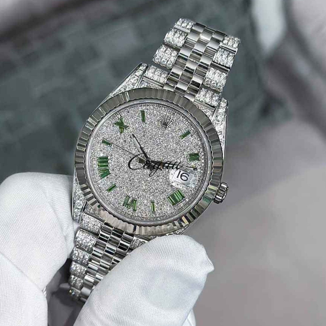 Rolex – Datejust 41 – Oystersteel – Jubilee – Custom Diamond Set – “Covert” Green Numeral Dial