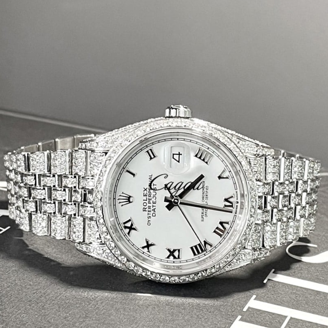 Rolex – Datejust 36 – Oystersteel – Jubilee – White Dial – Custom Diamond-Set