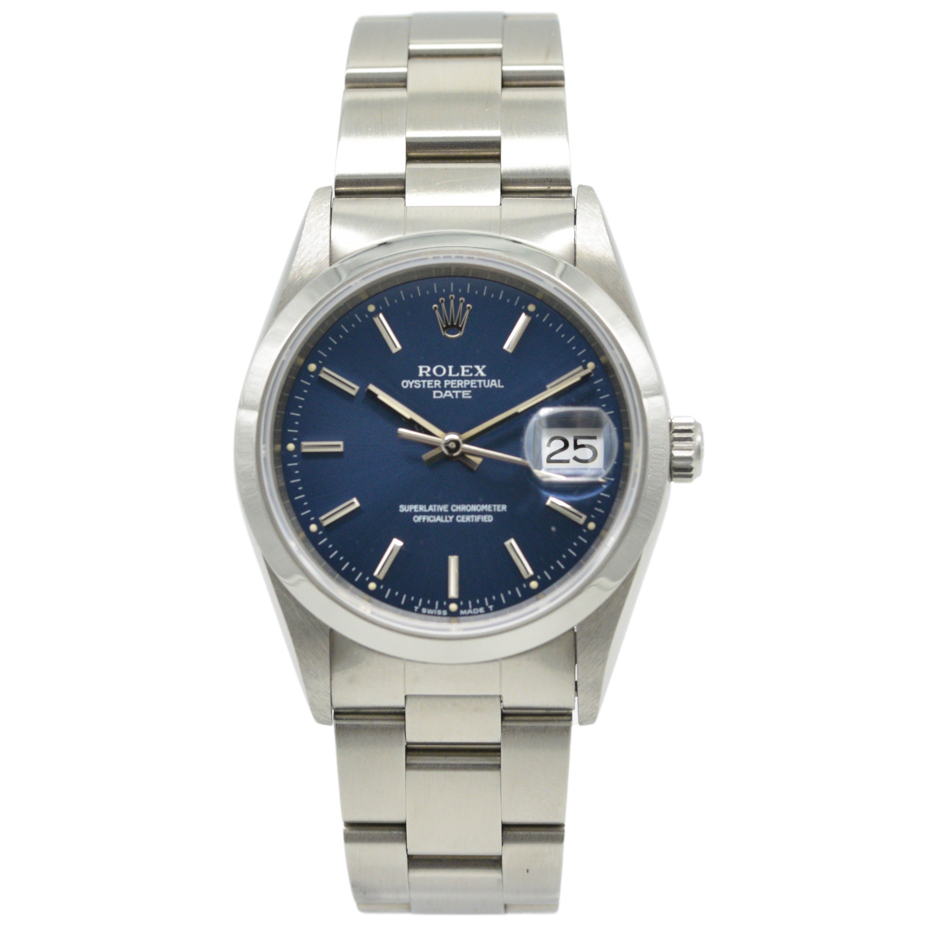 ROLEX OYSTER PERPETUAL DATE 34 STAHL 